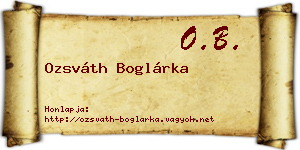 Ozsváth Boglárka névjegykártya