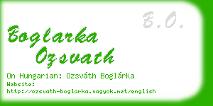 boglarka ozsvath business card